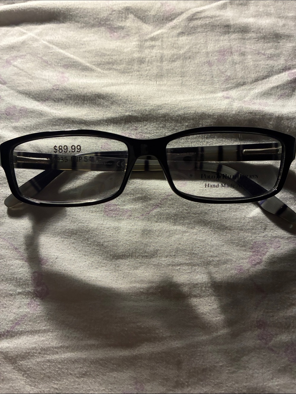 Handmade Black Men's Rectangle Reading Glasses